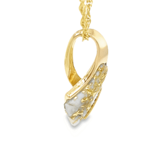 Gold Quartz & Diamond Pendant, Alaska Mint