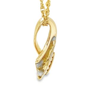 Gold Quartz & Diamond Pendant, Alaska Mint