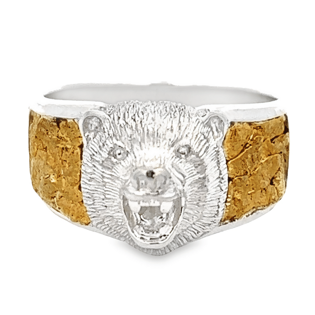 Bear Gold Nugget Ring, Alaska Mint