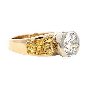2.23 Ct Round Lab Grown Diamond in 14k Yellow Gold Ladies Ring, Alaska Mint