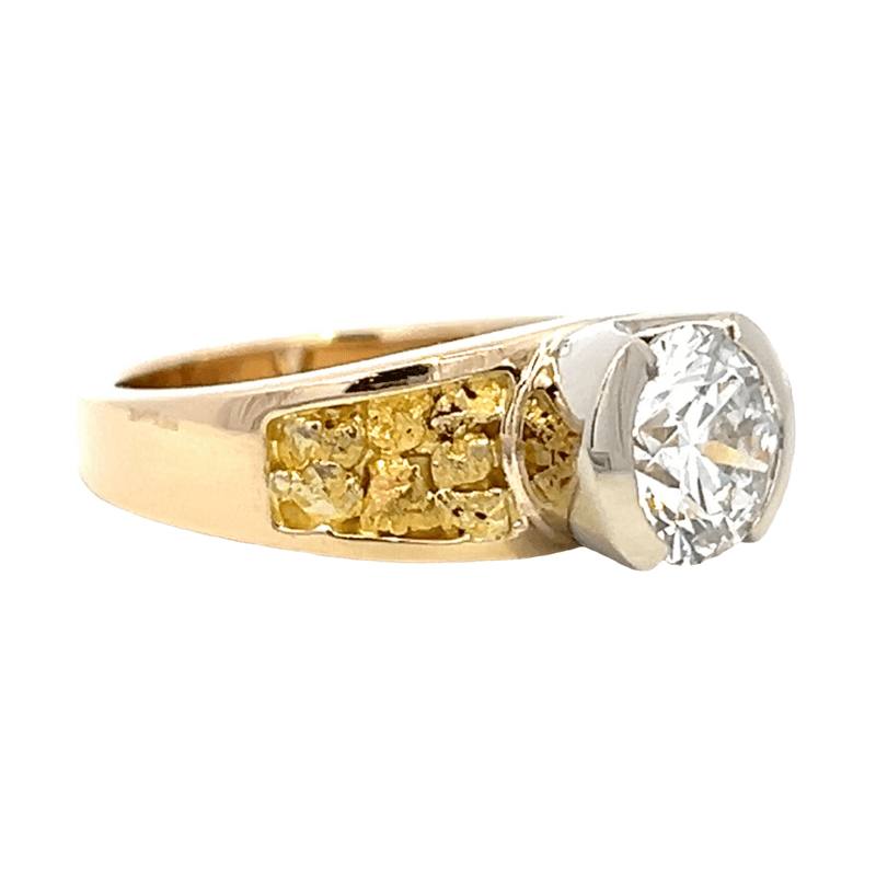 2.23 Ct Round Lab Grown Diamond in 14k Yellow Gold Ladies Ring, Alaska Mint