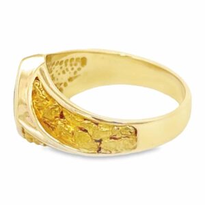 Men's Gold Quartz & Nugget Ring, Alaska Mint