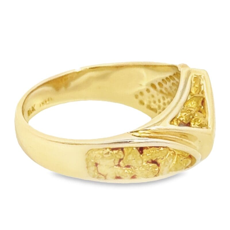 Men's Gold Quartz & Nugget Ring, Alaska Mint