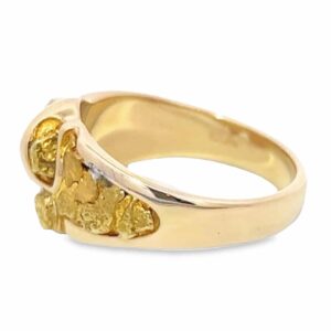 Men's Gold Nugget & Quartz Ring, Alaska Mint