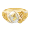 Men's Gold Nugget & Quartz Ring, Alaska Mint