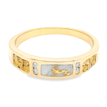 Men's Gold Quartz, Nugget & Diamond Ring, Alaska Mint