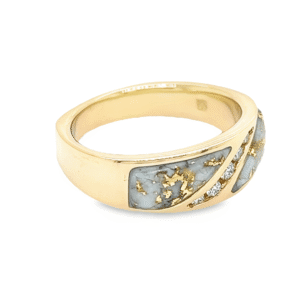 Men's Gold Quartz & Diamond Ring, Alaska Mint