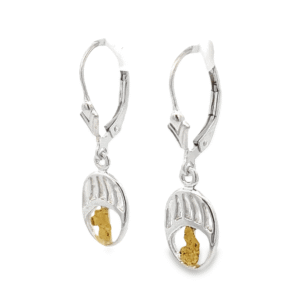 Bear Paw Gold Nugget Earrings, Alaska Mint