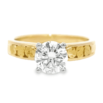 1.01 Ct Round Lab Grown Diamond in 14k Yellow Gold Ladies Ring, Alaska Mint