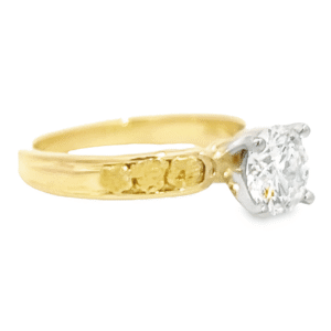 1.01 Ct Round Lab Grown Diamond in 14k Yellow Gold Ladies Ring, Alaska Mint