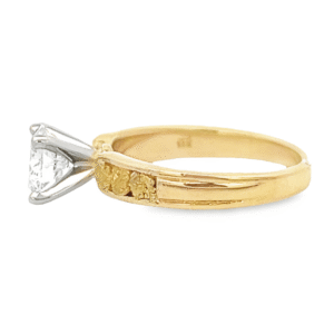 1.01 Ct Round Lab Grown Diamond in 14k Yellow Gold Ladies Ring, Alaska Mint