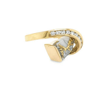 Ladies Gold Quartz & Diamond Ring, Alaska Mint