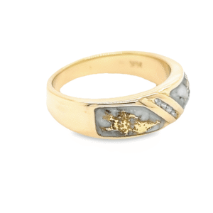 Men's Gold Quartz & Diamond Ring, Alaska Mint