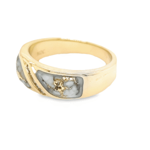 Men's Gold Quartz & Diamond Ring, Alaska Mint