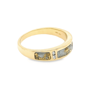 Men's Gold Quartz & Diamond Ring, Alaska Mint