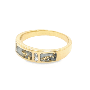 Men's Gold Quartz & Diamond Ring, Alaska Mint