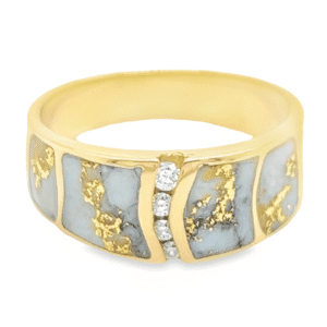 Gold Quartz & Diamond Ring, Alaska Mint