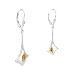 Silver Gold Nugget Earrings, Alaska Mint