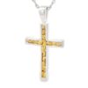 Gold Nugget Silver Cross Pendant, Alaska Mint