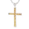 Silver Cross Gold Nugget Pendant, Alaska Mint