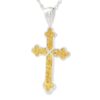 Silver Cross Gold Nugget Pendant, Alaska Mint
