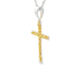 Cross Silver Gold Nugget Pendant, Alaska Mint