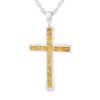 Textured Silver Cross Gold Nugget Pendant, Alaska Mint