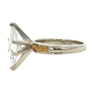 2.90ct Marquise Lab Grown Diamond in 14k White Gold & Nuggets, Alaska Mint