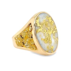 Men's Gold Quartz & Nugget Ring, Alaska Mint