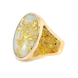 Men's Gold Quartz & Nugget Ring, Alaska Mint