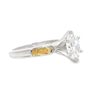 1.65ct Oval Lab Grown Diamond in 14k White Gold & Nuggets, Alaska Mint