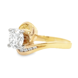 1.50ct Round Lab Grown Diamond in 14k Yellow Gold & Nuggets, Alaska Mint