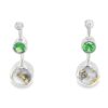 Tsavorite Gold Quartz & Diamond White Gold Earrings, Alaska Mint