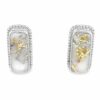 White Gold Milgrain Gold Quartz Rectangle Earrings, Alaska Mint