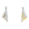 14k White Gold Triangle Gold Quartz Earrings, Alaska Mint