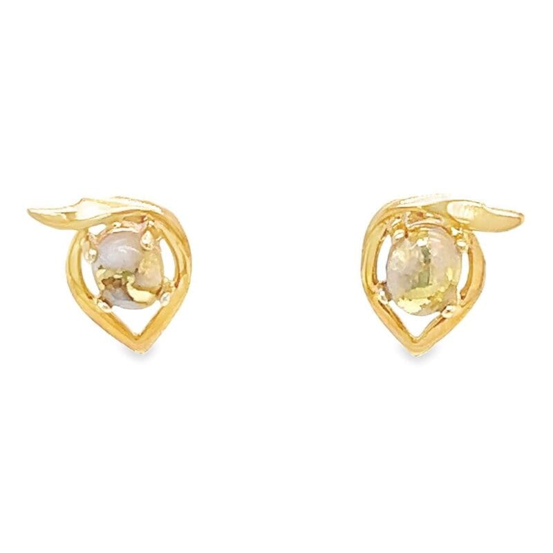 Stud Gold Quartz Earrings, Alaska Mint