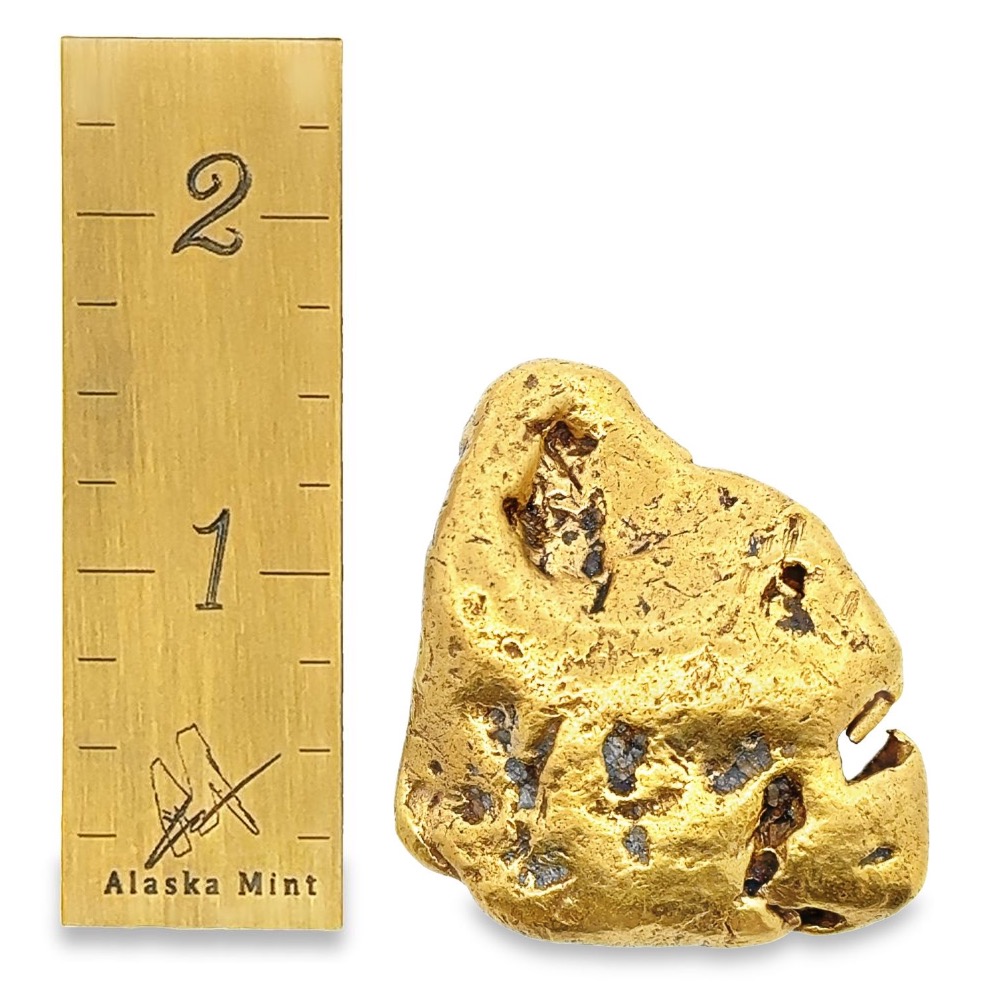141.0 Gram Natural Gold Nugget from Chandalar Alaska, Alaska Mint