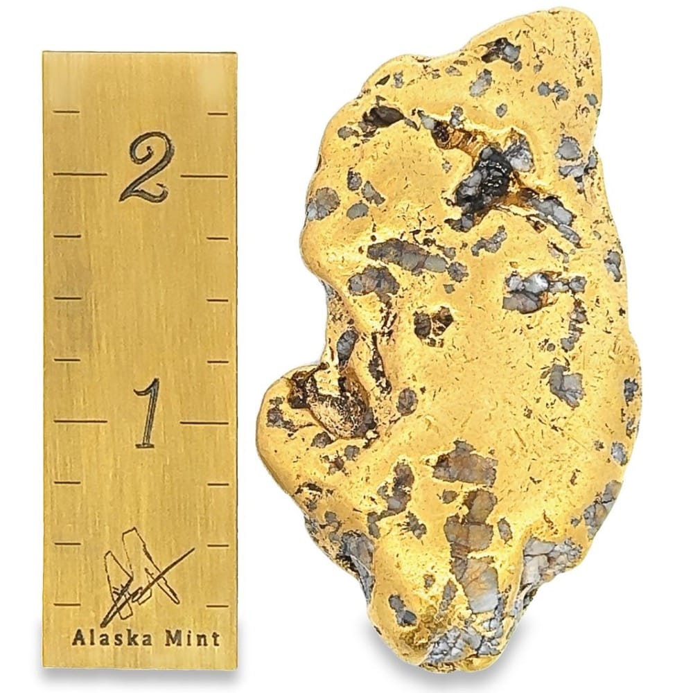 158.0 Gram Natural Gold Nugget from Chandalar Alaska, Alaska Mint