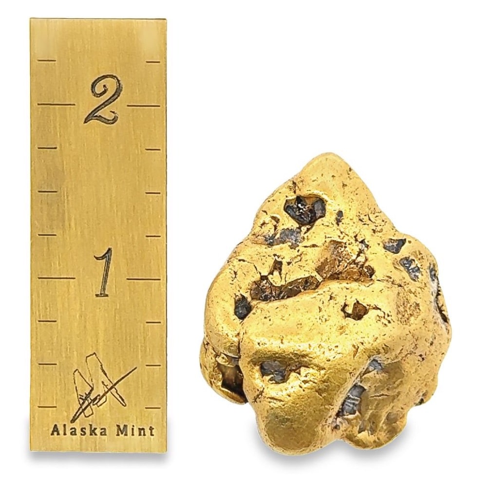 177.4 Gram Natural Gold Nugget from Chandalar Alaska, Alaska Mint