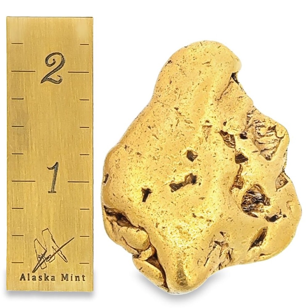 221.6 Gram Natural Gold Nugget from Chandalar Alaska, Alaska Mint