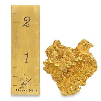 49.7 Gram Natural Heart Shaped Gold Nugget, Alaska Mint