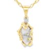 Gold Quartz Freeform 14k Pendant, Alaska Mint
