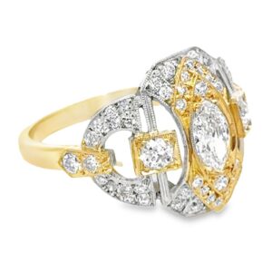 18k Platinum Marquise Diamond Ring, Alaska Mint