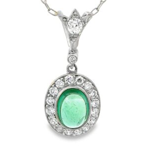 Platinum Emerald & Diamond Pendant, Alaska Mint