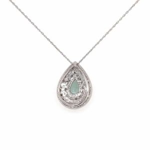 18k Pear Mint Paraiba Tourmaline & Diamond Necklace, Alaska Mint