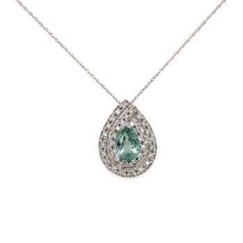 18k Pear Mint Paraiba Tourmaline & Diamond Necklace, Alaska Mint