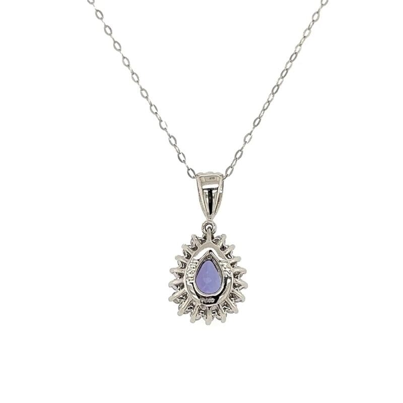 Platinum Pear Tanzanite & Diamond Necklace, Alaska Mint