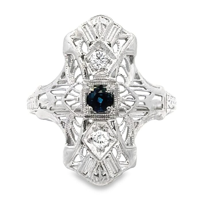 Sapphire & Diamond 18k Ring, Alaska Mint