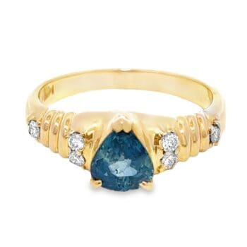 Pear 1.3ct Sapphire & Diamond Ring, Alaska Mint