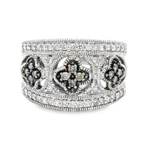 Black & White Diamond 14k White Gold Ring, Alaska Mint